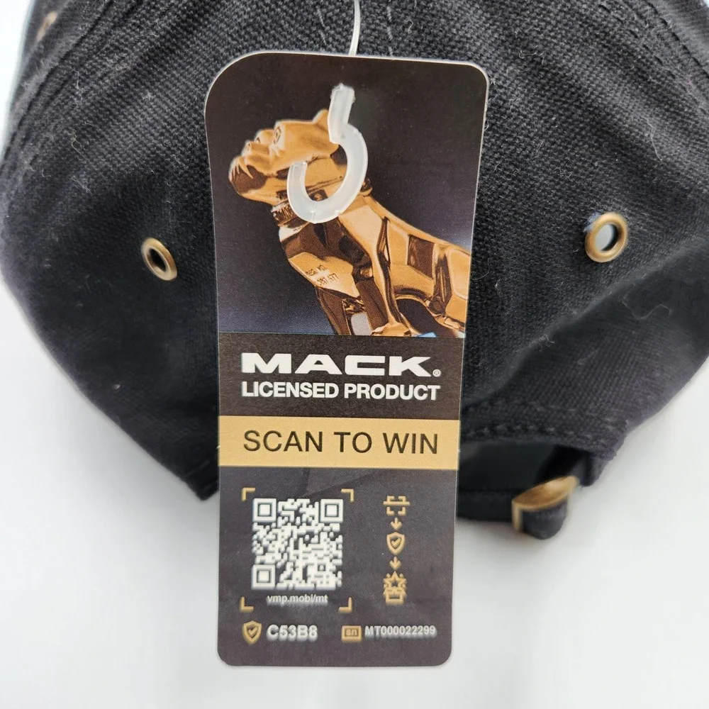 Mack Hat Black Adjustable Strapback Cap Trucks Embroidered Bulldog Logo NWT - Picture 6 of 9